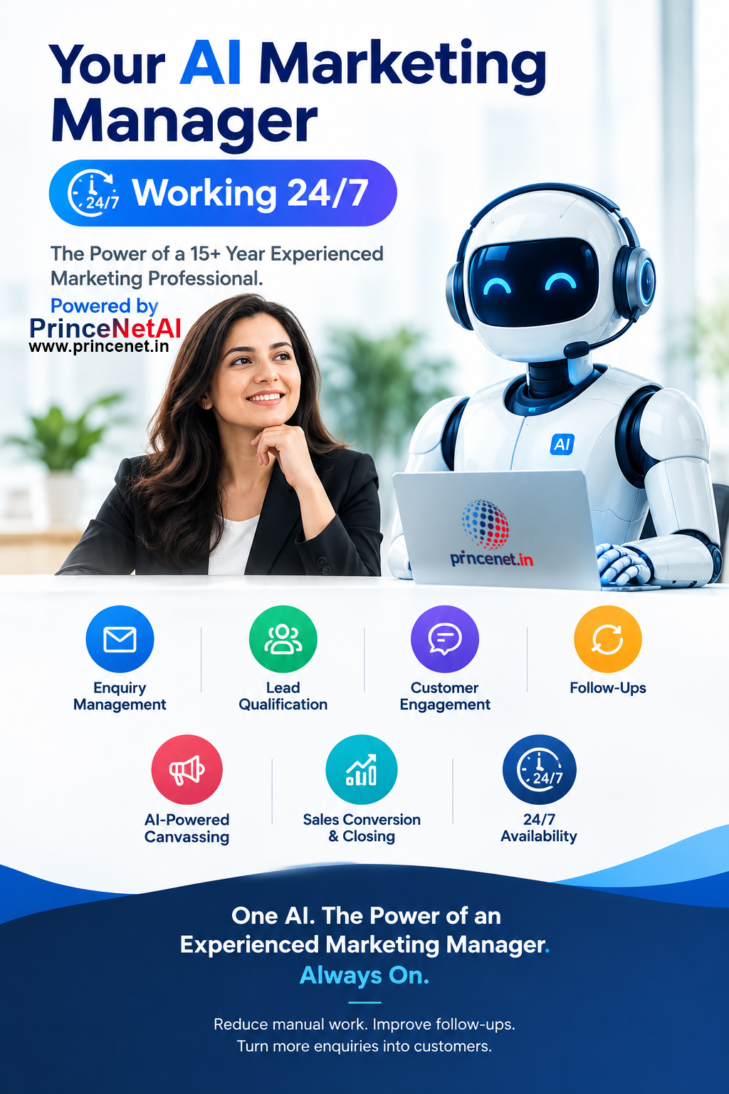 AI Marketing Manager Working 24/7 | AI Sales Automation - PrinceNet Technologies Kerala