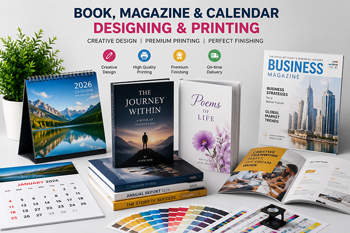 BOOK, MAGAZINE & CALENDAR DESIGNING & PRINTING